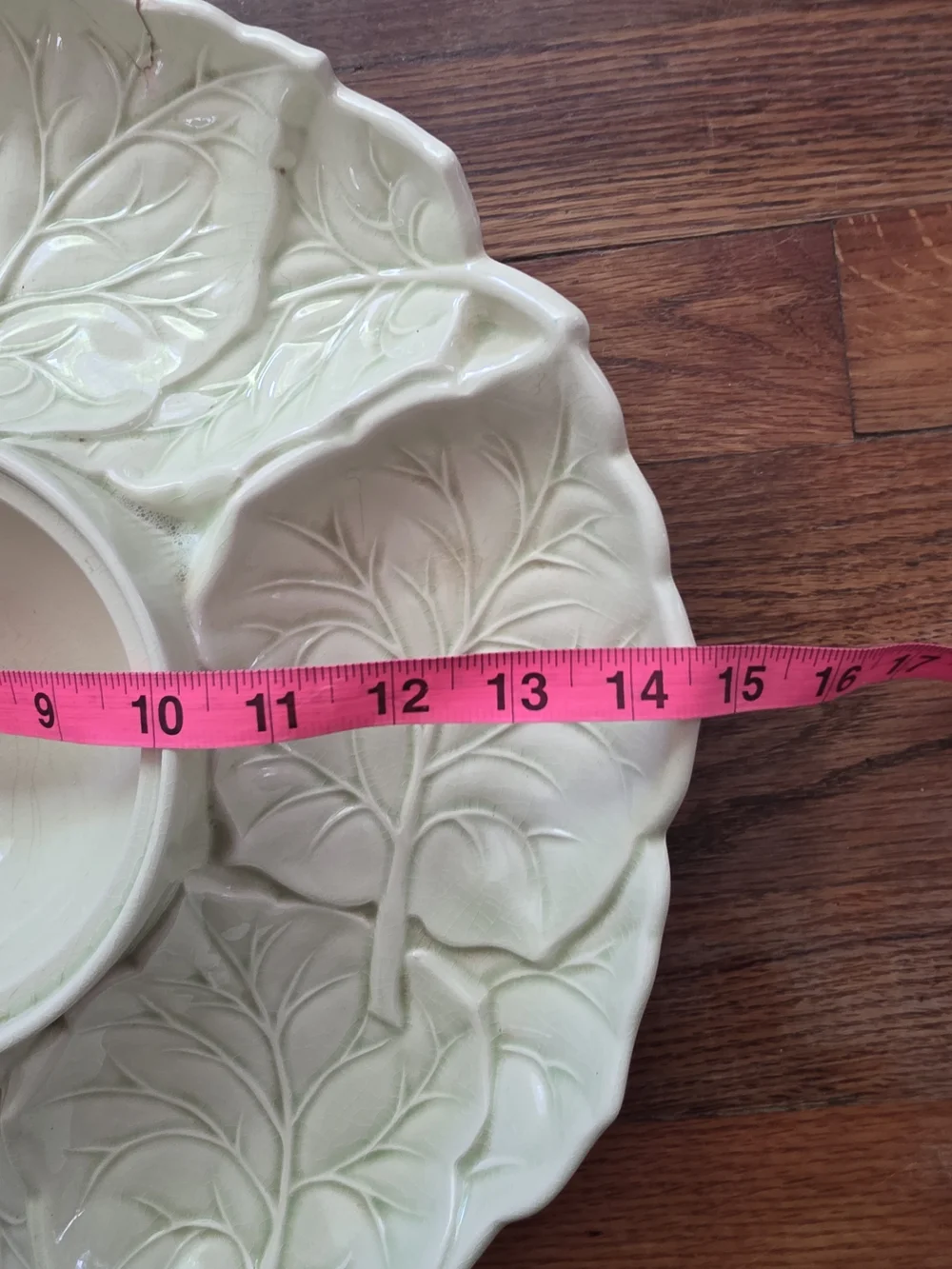Rare Artichoke & Leaf Serving Platter Dip Tray California Pottery Vintage